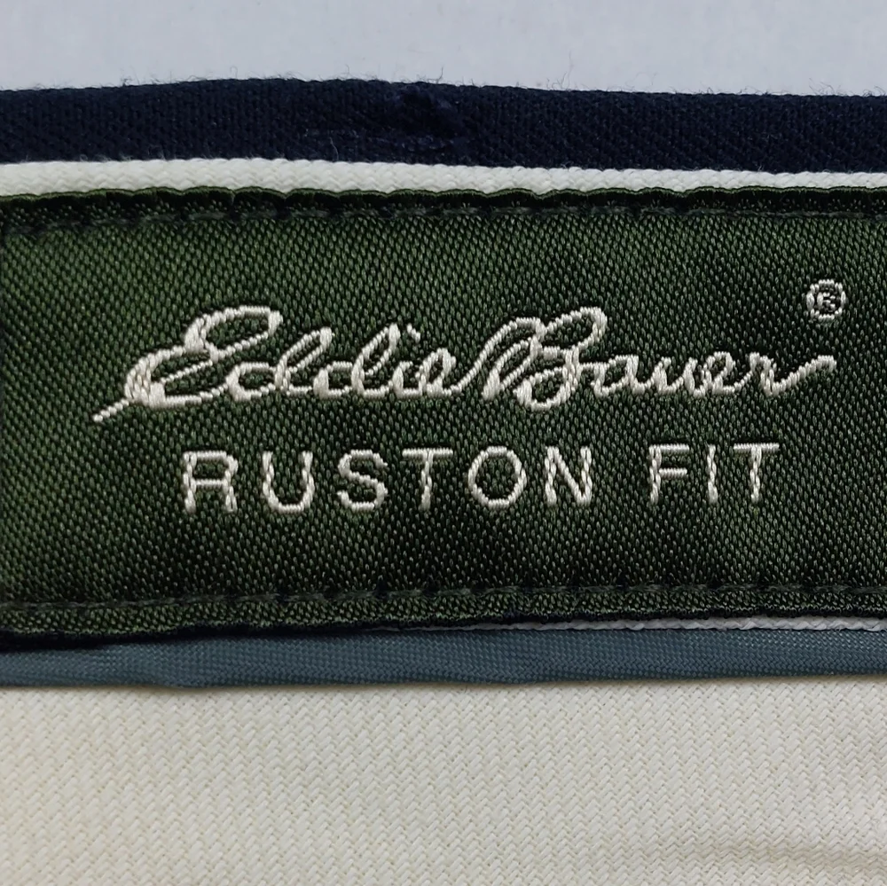 Eddie Bauer Ruston Fit Pants Mens 40x30.5 Tall Navy Blue Wool Relaxed Fit NWT